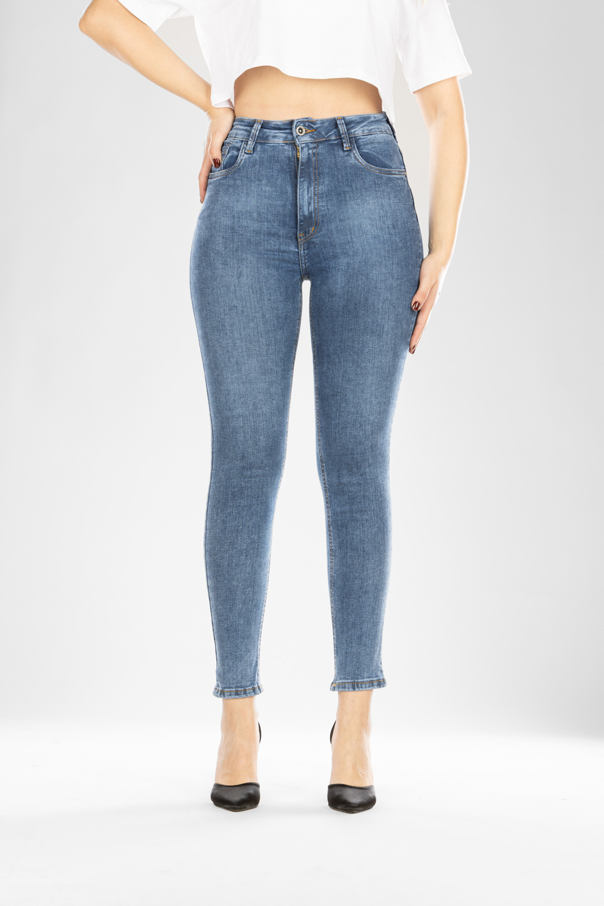 Ženska teksas pantalona 3298 Tamno plava