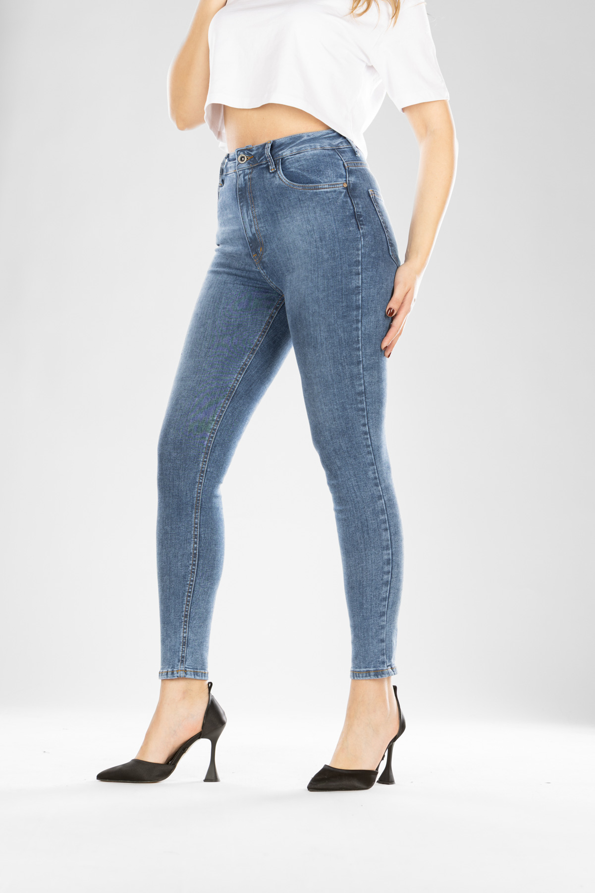 Ženska teksas pantalona 3298 Tamno plava