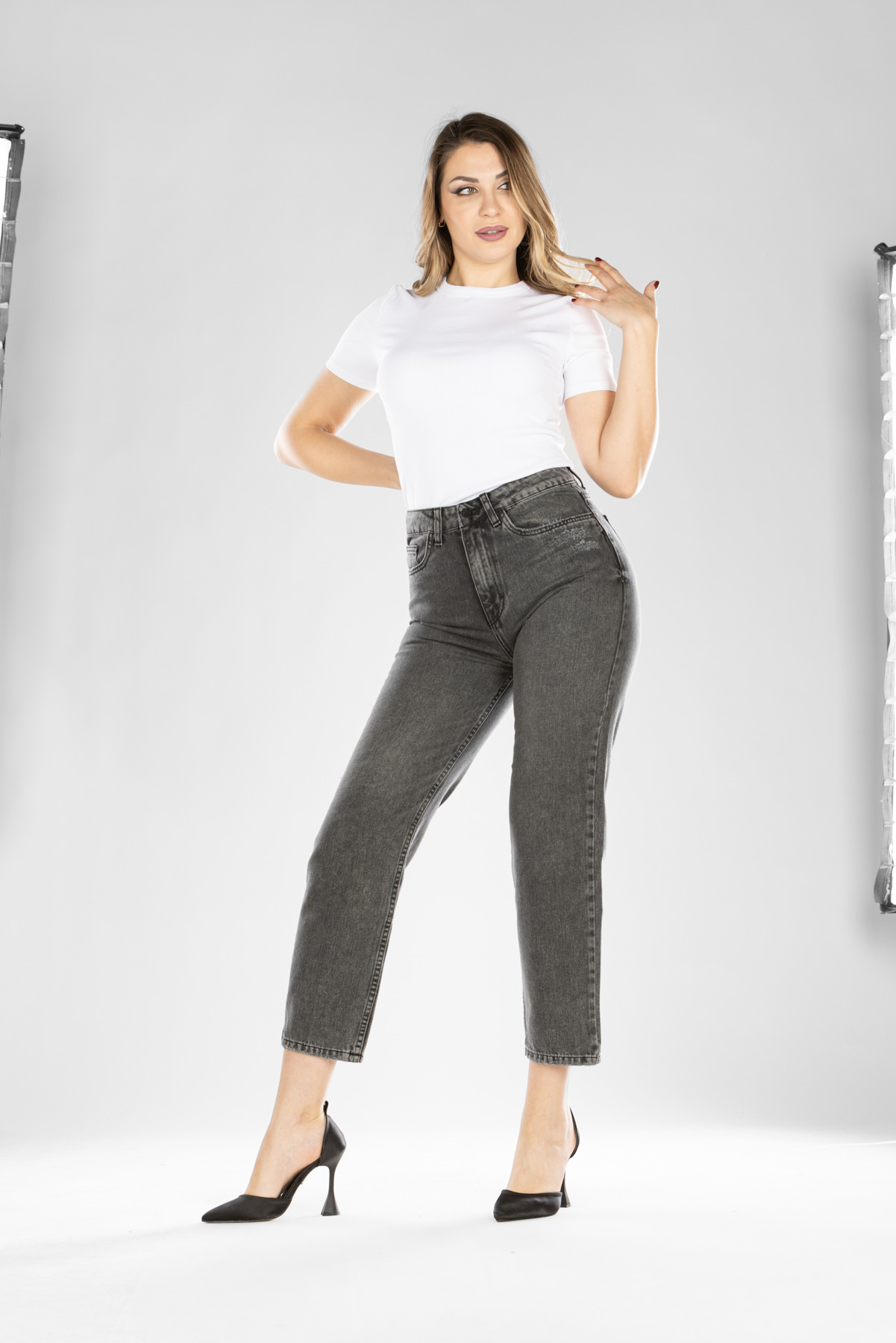 Ženska teksas pantalona Art.3296 Crna