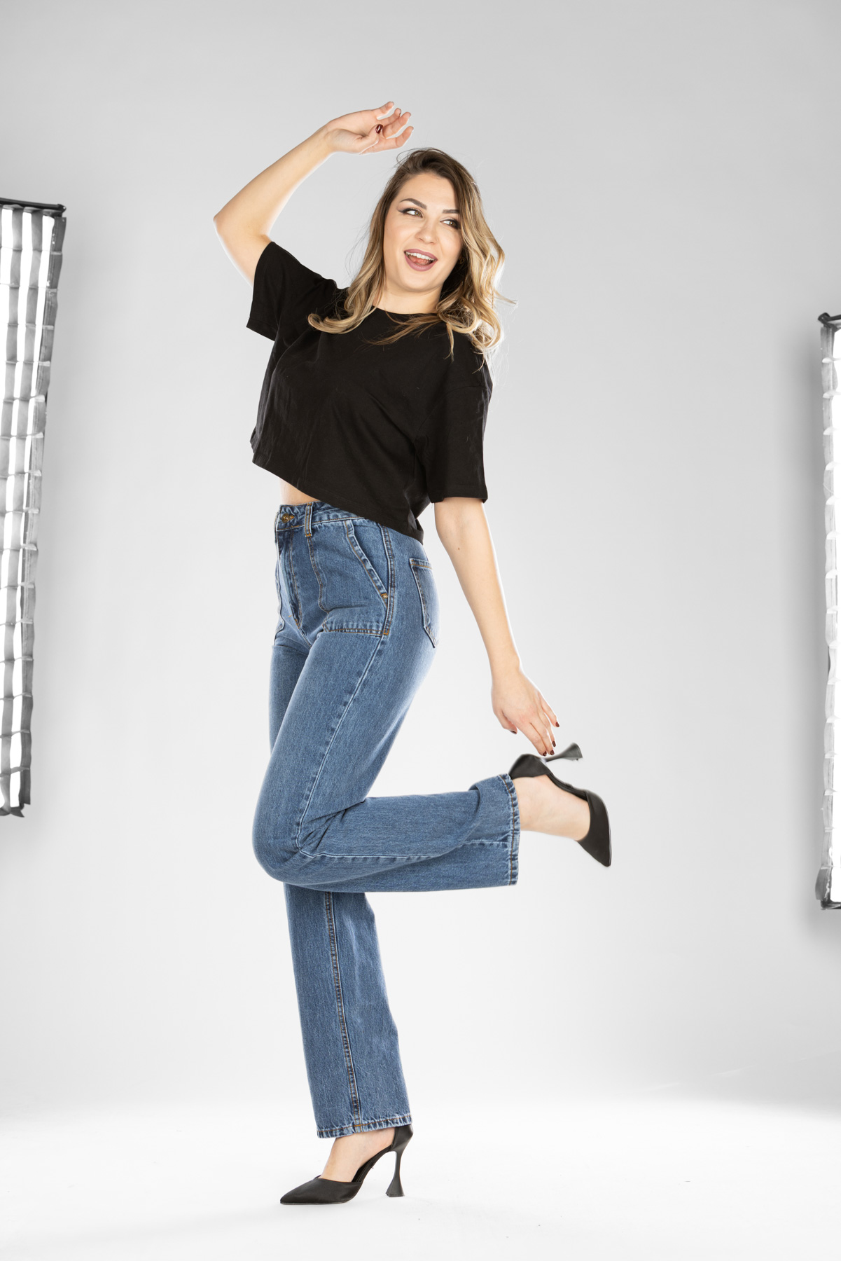 Ženska teksas pantalona 3265 Tamno plava