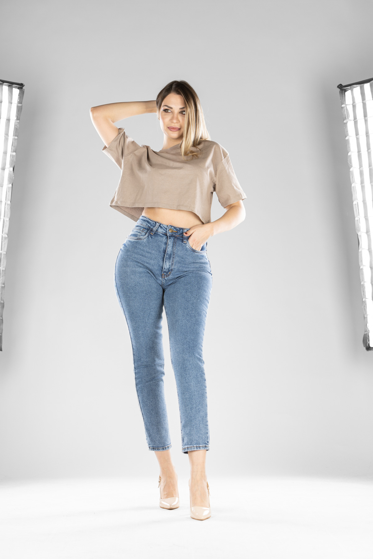 Ženska teksas pantalona 3299 Tamno plava