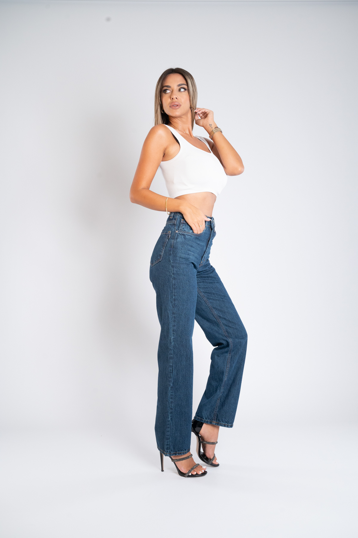 Ženska teksas pantalona Art.3346 Tamno plava