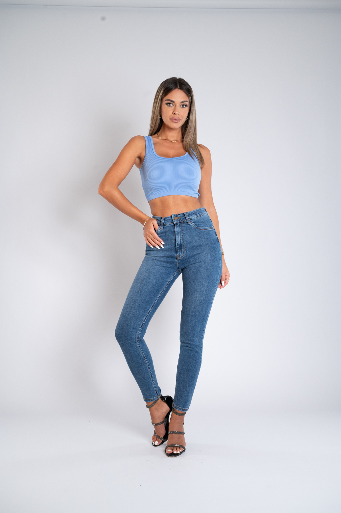 Ženska teksas pantalona Art.3341 Tamno siva