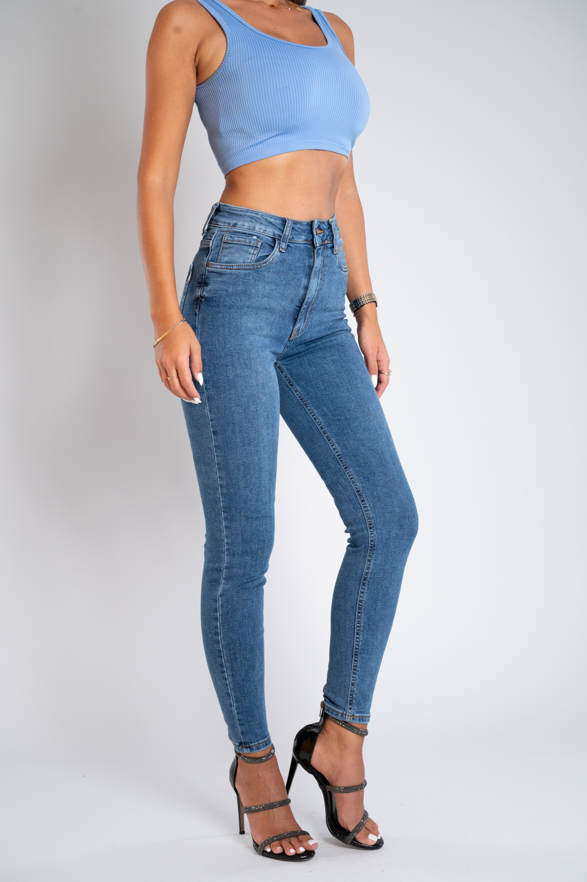Ženska teksas pantalona Art.3341 Tamno siva