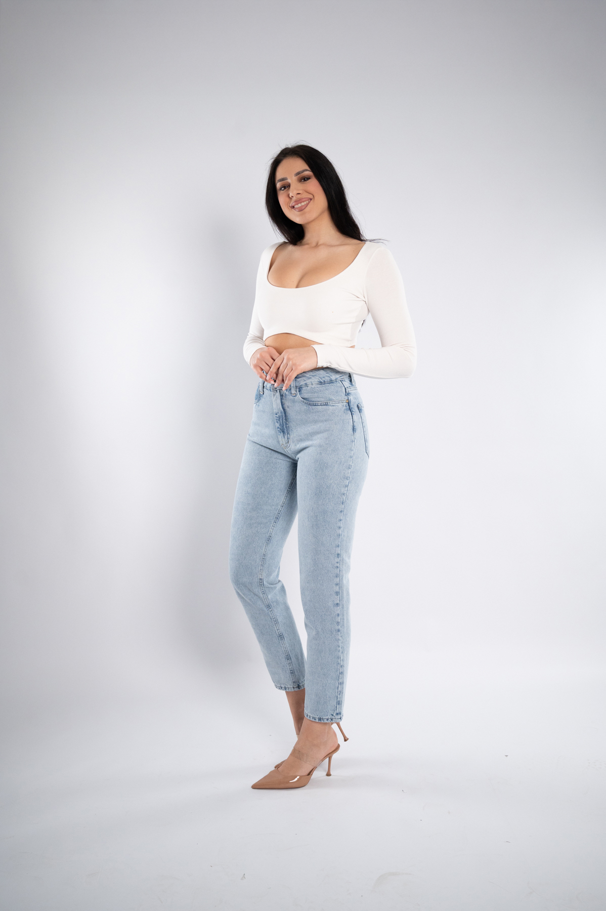 Ženska teksas pantalona Art.3338 Svetlo plava