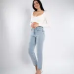 Ženska teksas pantalona Art.3338 Svetlo plava - Slika 4